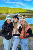 HTE0030 Penelope Southwest Pattern Pom Beanie - MiMi Wholesale