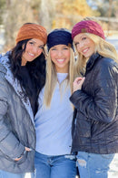 HW20 Willow Cable Knit Fuzzy Lined Head Wrap - MiMi Wholesale