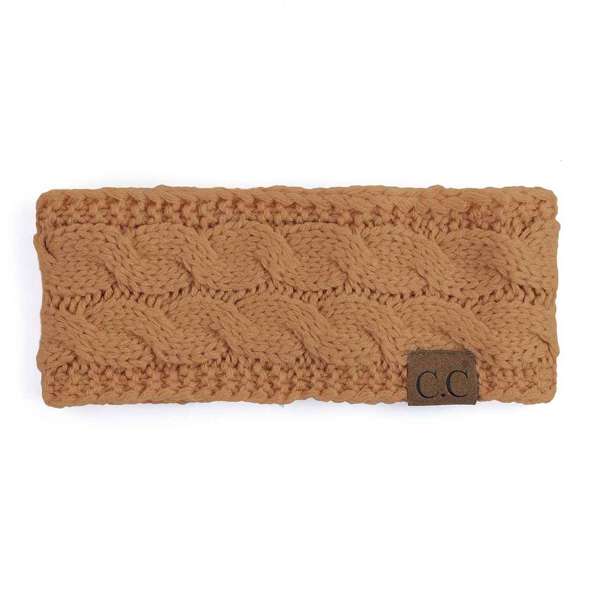 HW20 Willow Cable Knit Fuzzy Lined Head Wrap - MiMi Wholesale
