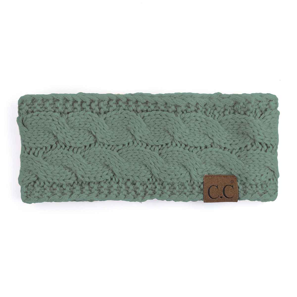 HW20 Willow Cable Knit Fuzzy Lined Head Wrap - MiMi Wholesale