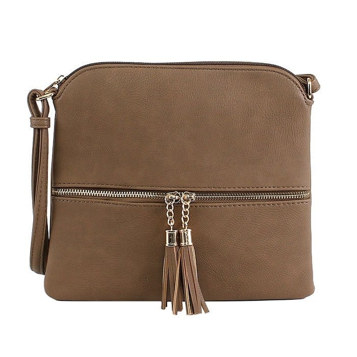 HY2038A Monogrammable Fashion Crossbody Bag With Tassel - MiMi Wholesale