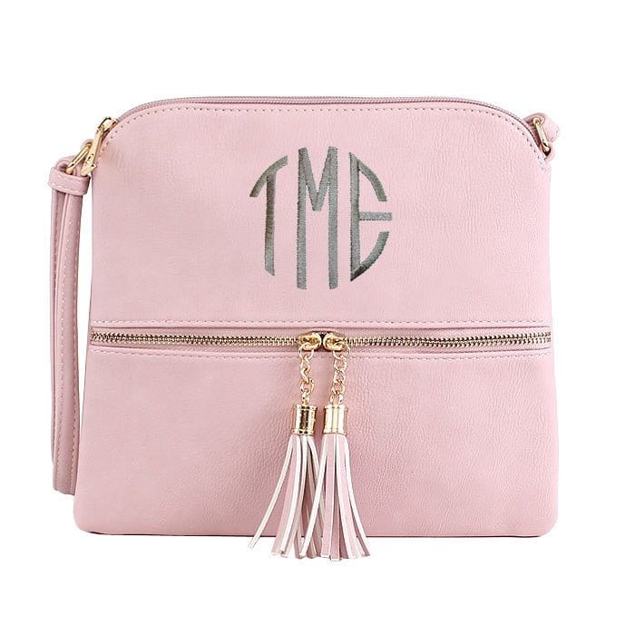 HY2038A Monogrammable Fashion Crossbody Bag With Tassel - MiMi Wholesale