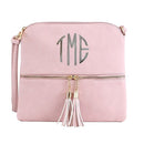 HY2038A Monogrammable Fashion Crossbody Bag With Tassel - MiMi Wholesale