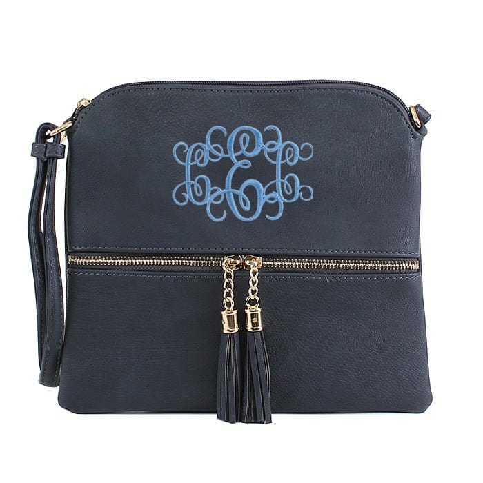 HY2038A Monogrammable Fashion Crossbody Bag With Tassel - MiMi Wholesale