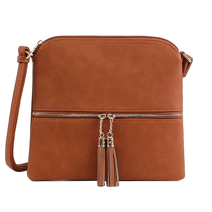HY2038A Monogrammable Fashion Crossbody Bag With Tassel - MiMi Wholesale