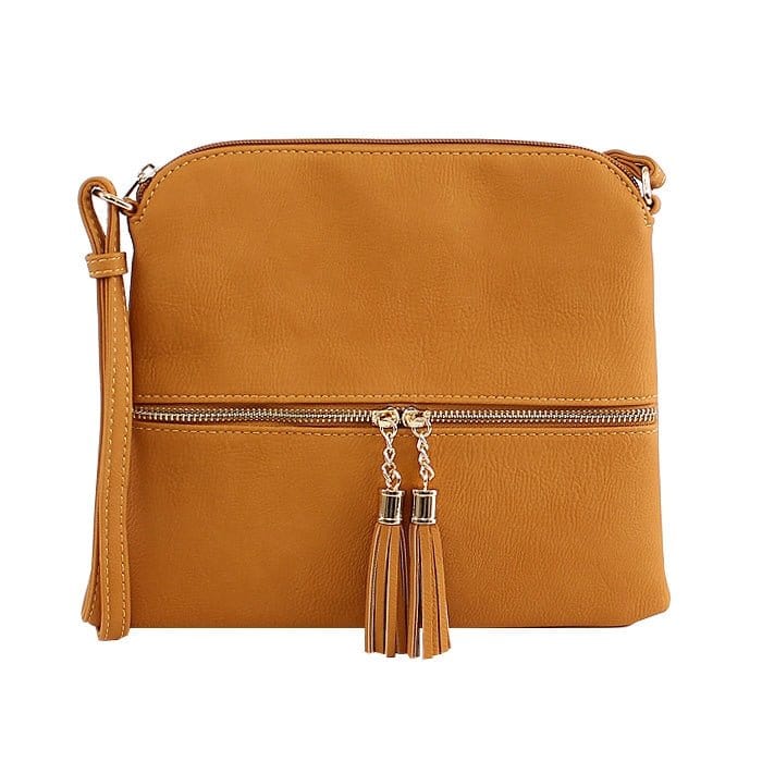 HY2038A Monogrammable Fashion Crossbody Bag With Tassel - MiMi Wholesale
