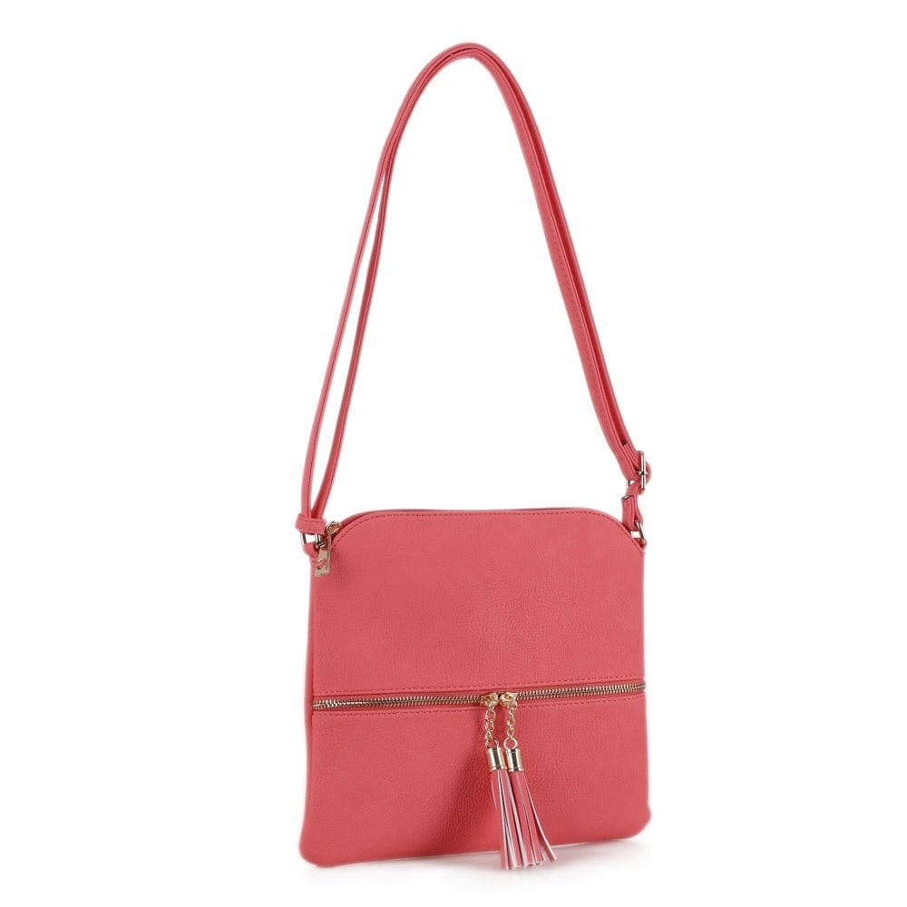 HY2038A Monogrammable Fashion Crossbody Bag With Tassel - MiMi Wholesale