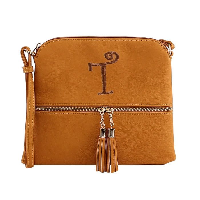 HY2038A Monogrammable Fashion Crossbody Bag With Tassel - MiMi Wholesale