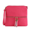 HY2038A Monogrammable Fashion Crossbody Bag With Tassel - MiMi Wholesale