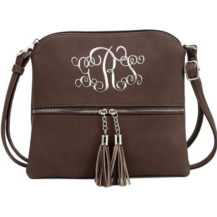 HY2038A Monogrammable Fashion Crossbody Bag With Tassel - MiMi Wholesale