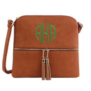 HY2038A Monogrammable Fashion Crossbody Bag With Tassel - MiMi Wholesale