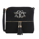 HY2038A Monogrammable Fashion Crossbody Bag With Tassel - MiMi Wholesale