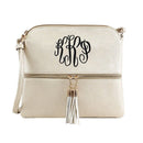HY2038A Monogrammable Fashion Crossbody Bag With Tassel - MiMi Wholesale