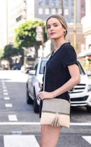 HY2038E Monogrammable Fashion Crossbody Bag With Tassel - MiMi Wholesale