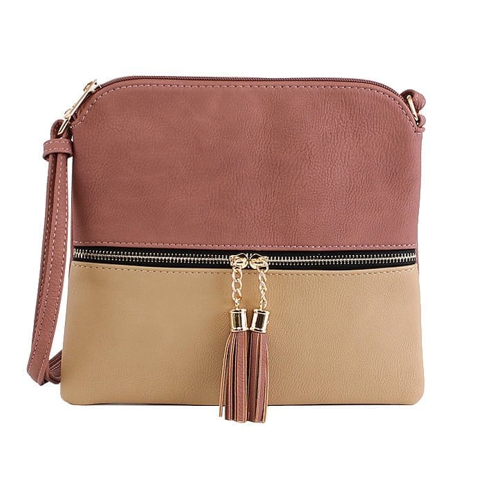 HY2038E Monogrammable Fashion Crossbody Bag With Tassel - MiMi Wholesale