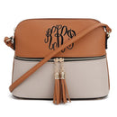 HY3031P Monogrammable Fashion Crossbody Bag with Tassel - MiMi Wholesale