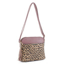 HY5314AL Leopard Front Pocket Dome Crossbody w/ Tassel - MiMi Wholesale