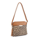 HY5314AL Leopard Front Pocket Dome Crossbody w/ Tassel - MiMi Wholesale