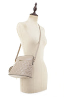 HY5314QS Quilted Front Dome Crossbody w/ Earbud Case - MiMi Wholesale