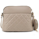 HY5314QS Quilted Front Dome Crossbody w/ Earbud Case - MiMi Wholesale
