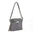 HY5314SU Suede Front Pocket Dome Crossbody w/ Tassel - MiMi Wholesale