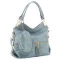 HY6227AS 2pc Tassel Zipper Hobo Handbag Set - MiMi Wholesale