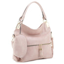 HY6227AS 2pc Tassel Zipper Hobo Handbag Set - MiMi Wholesale