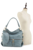 HY6227AS 2pc Tassel Zipper Hobo Handbag Set - MiMi Wholesale