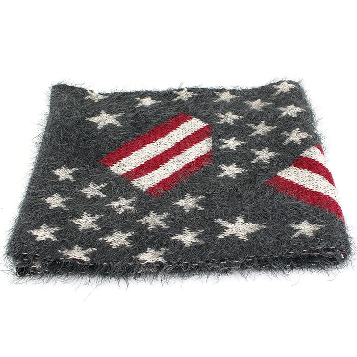 FN20111 Fuzzy American Flag Infinity Scarf