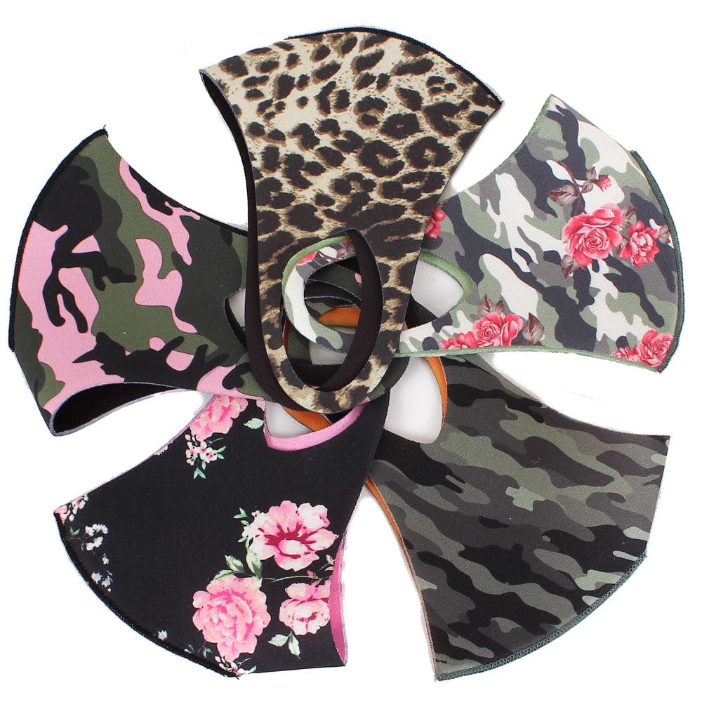 FSMASK Reversible Assorted Floral & Camouflage Adult Fashion Face Mask 