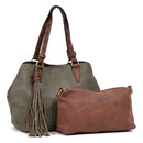 J1725 Bag-in-a-Bag Satchel w/ Tassel - MiMi Wholesale