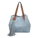 J1725 Bag-in-a-Bag Satchel w/ Tassel - MiMi Wholesale