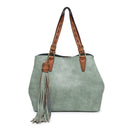 J1725 Bag-in-a-Bag Satchel w/ Tassel - MiMi Wholesale