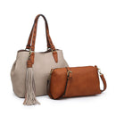 J1725 Bag-in-a-Bag Satchel w/ Tassel - MiMi Wholesale