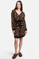 JCL1009 Leopard Super Lux Robe/Cardigan - MiMi Wholesale