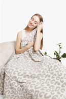 JCL2016 Leopard Super Lux Throw Blanket/Convertible to Pillow - MiMi Wholesale