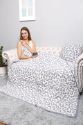 JCL2016 Leopard Super Lux Throw Blanket/Convertible to Pillow - MiMi Wholesale