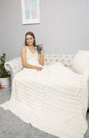 JCL2025 Super Lux Braided Cable Knit Throw Blanket - MiMi Wholesale