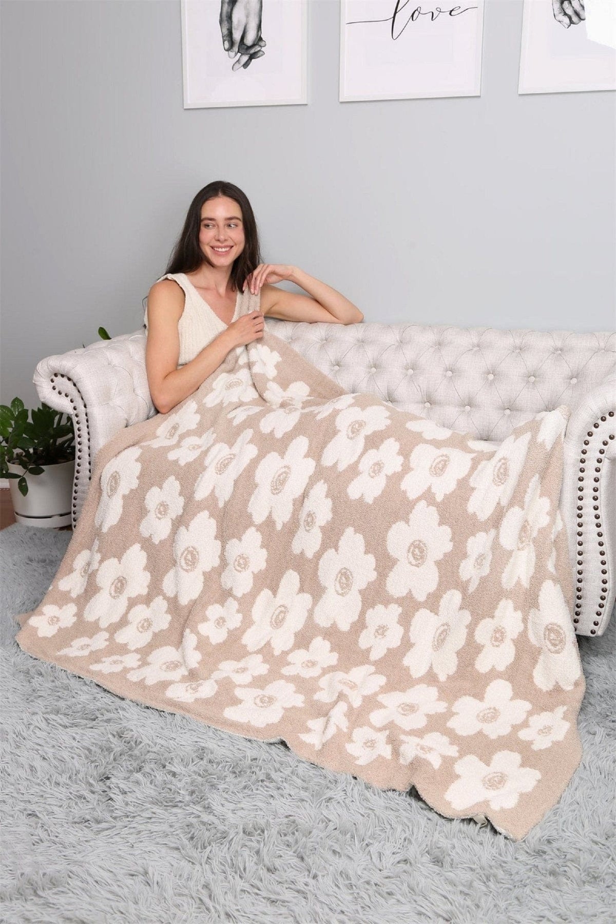 JCL2036 Flower Throw Blanket - MiMi Wholesale