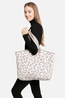 JCL2130 Leopard Super Lux Microfiber Tote - MiMi Wholesale