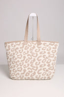 JCL2130 Leopard Super Lux Microfiber Tote - MiMi Wholesale