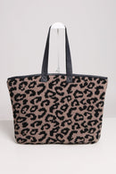 JCL2130 Leopard Super Lux Microfiber Tote - MiMi Wholesale