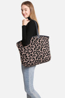 JCL2130 Leopard Super Lux Microfiber Tote - MiMi Wholesale