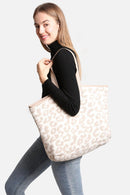 JCL2130 Leopard Super Lux Microfiber Tote - MiMi Wholesale