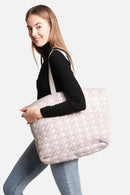 JCL2132 HOUNDSTOOTH Super Lux Microfiber Tote - MiMi Wholesale