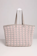 JCL2132 HOUNDSTOOTH Super Lux Microfiber Tote - MiMi Wholesale