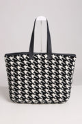 JCL2132 HOUNDSTOOTH Super Lux Microfiber Tote - MiMi Wholesale
