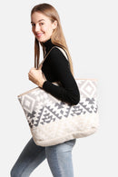 JCL2134 Boho Tribal Super Lux Microfiber Tote - MiMi Wholesale