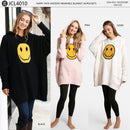 JCL4010 Super Lux Smiley Face Hooded Wearable Blanket - MiMi Wholesale