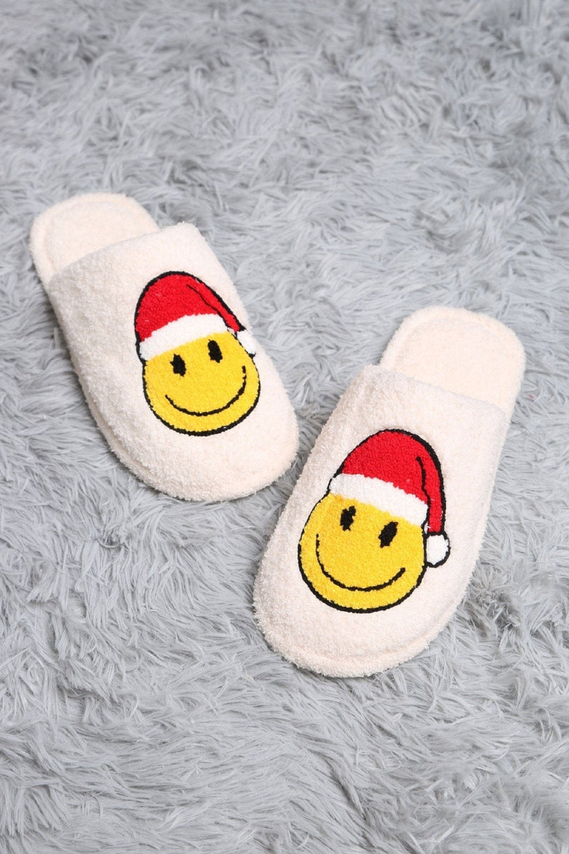 JCL4205-02 Super Lux Smiley Santa Slippers - MiMi Wholesale